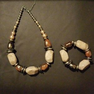 Chunky Statement Necklace and Bracelet